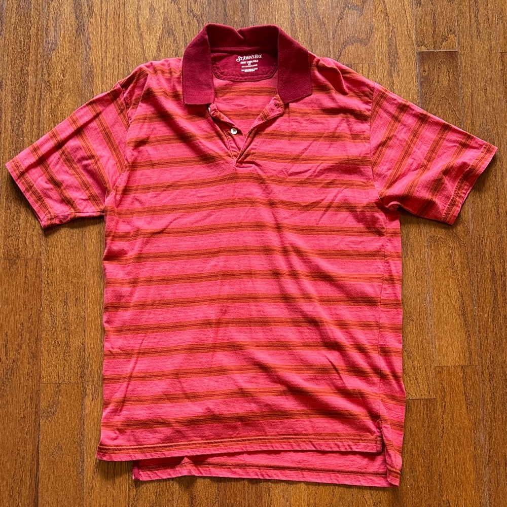 St. John's Bay Men's Polo Shirt - Red with Maroon Accents